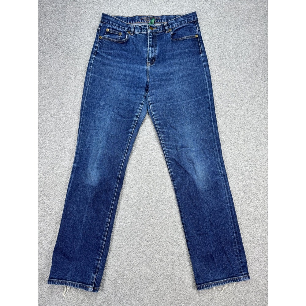 Ralph Lauren Jeans Women's 10 Blue Denim Dark Wash High Rise Straight Vintage